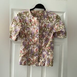 Vintage floral button top